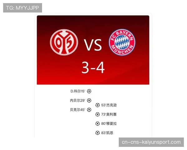 拜仁客场4-3逆转美因茨上演-让三追四-奇迹，凯恩称中场休息唤醒斗志